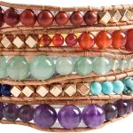 YGLINE Boho Handmade Wrap Leather Tube Crystal Stone Bracelet for Women